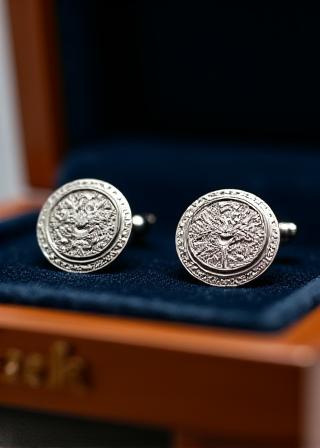 Запонки из серебра с гравировкой